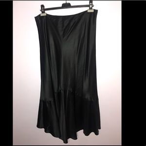 Ralph Lauren black silk/satin fishtail skirt